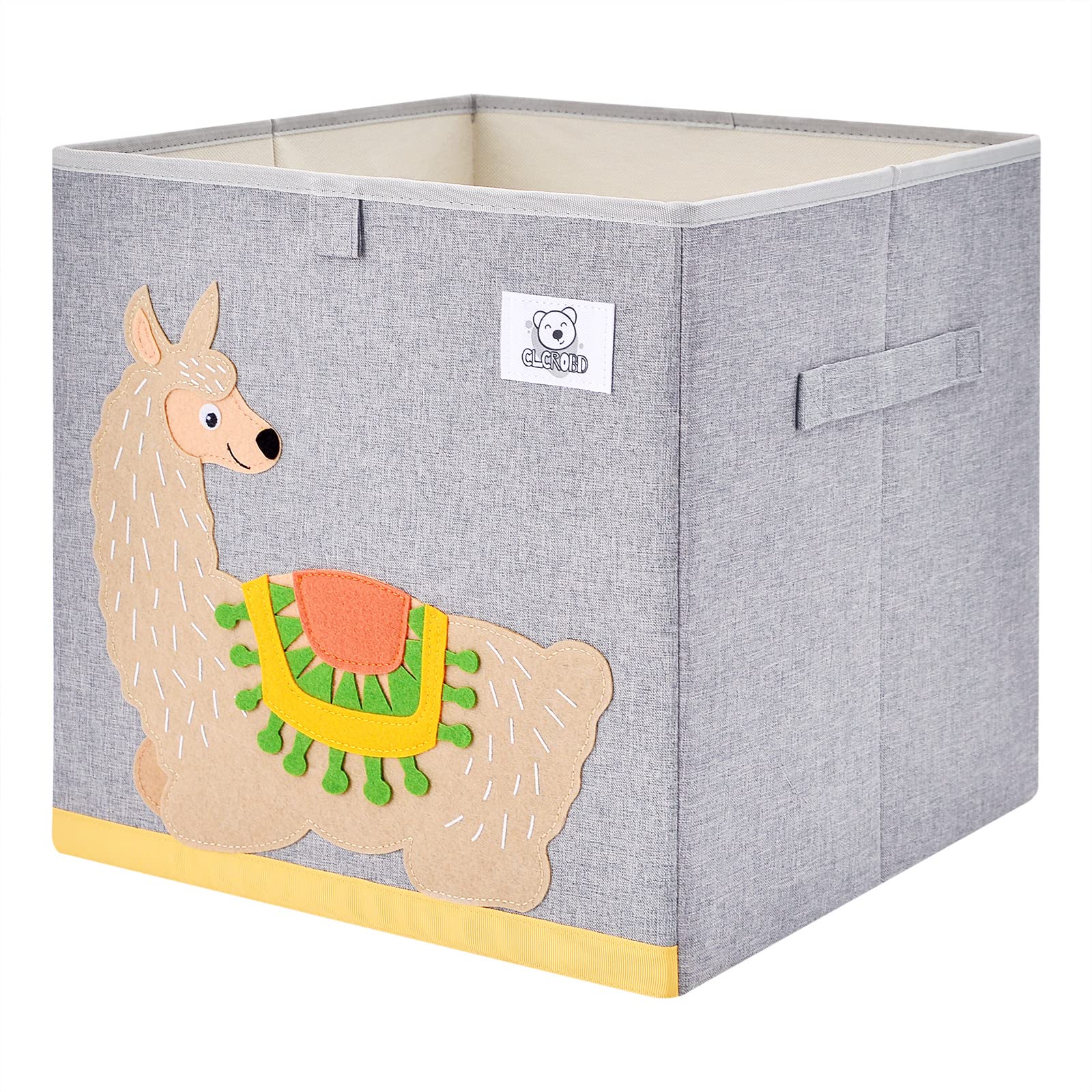 CLCROBD Foldable Animal Cube Storage Bins Fabric Toy Box/Chest/Organizer for Toddler/Kids Nursery, Playroom, 13 inch (Alpaca)