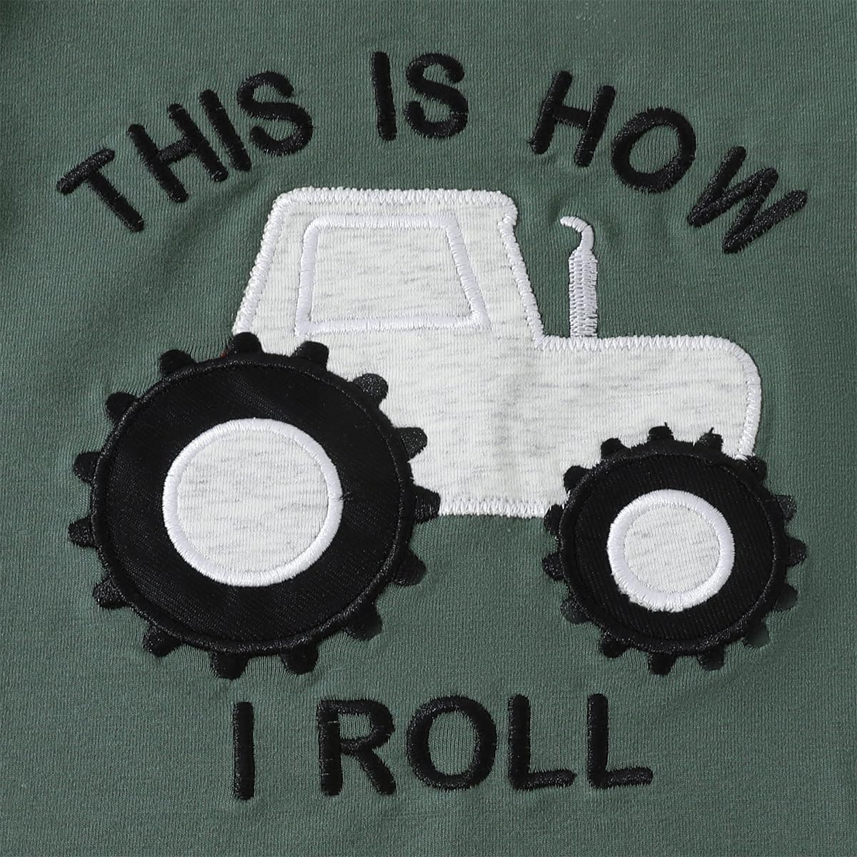 Bébé Garçon d'été Vêtements Motif Camions Lettres Brodées Manches Courtes T-shirt Haut et Short à Taille élastique 2 Pièces Ensemble