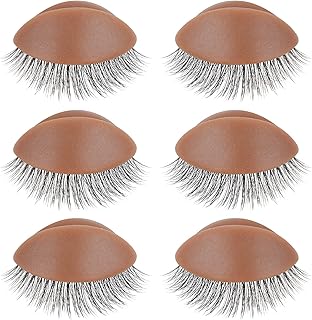 3 Pairs Replacement Eyelids for Mannequin Head Removable Realistic Eyelids with Eyelashes Mannequin Head Eyelids for Eyelash Training Practice Makeup Eyelash Extensions