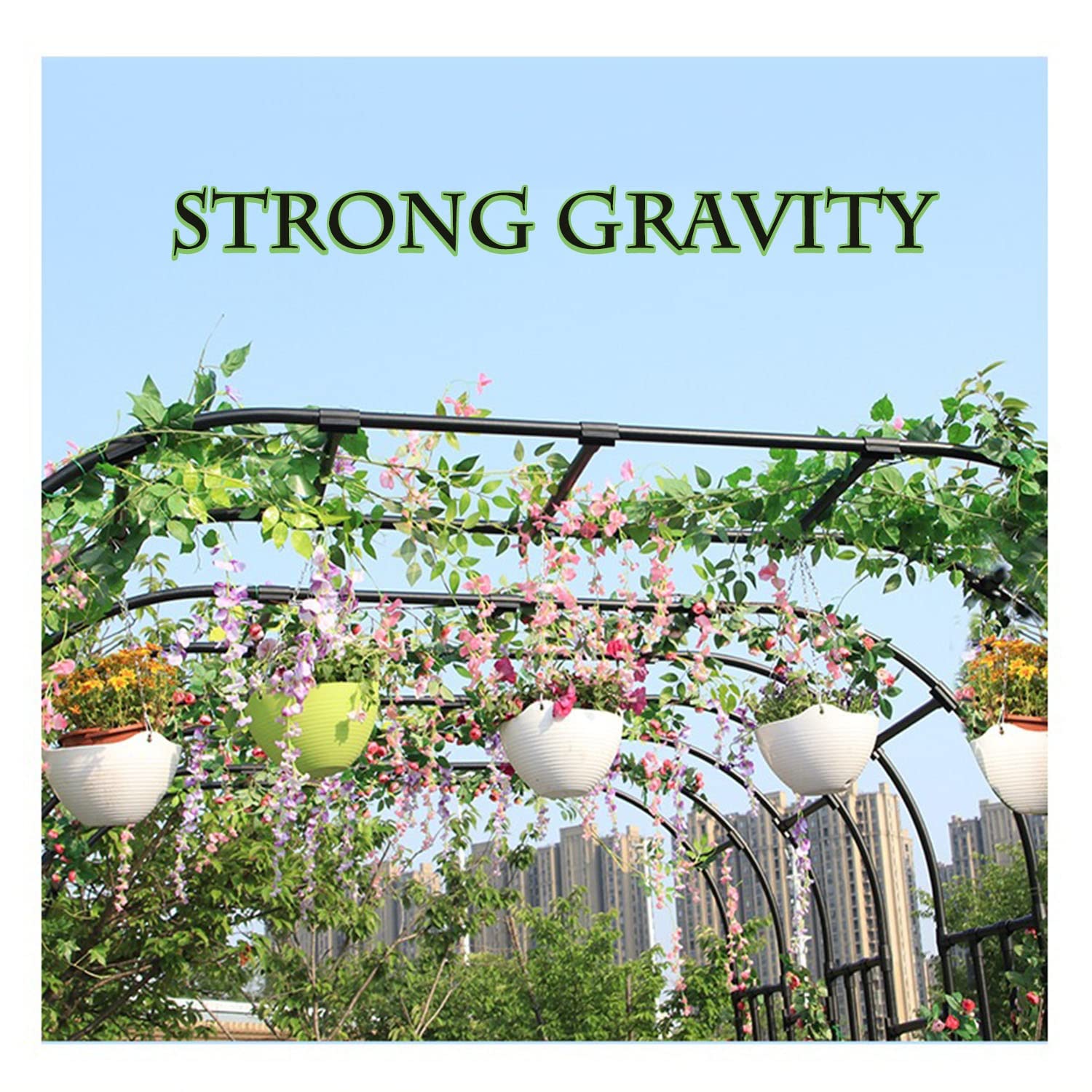 Metalen tuinboog prieel latwerk voor klimplanten wijnstokken rozen outdoor pergola stevige metalen constructie met bloemframe voor rozenprieel Noir 90x240x40cm