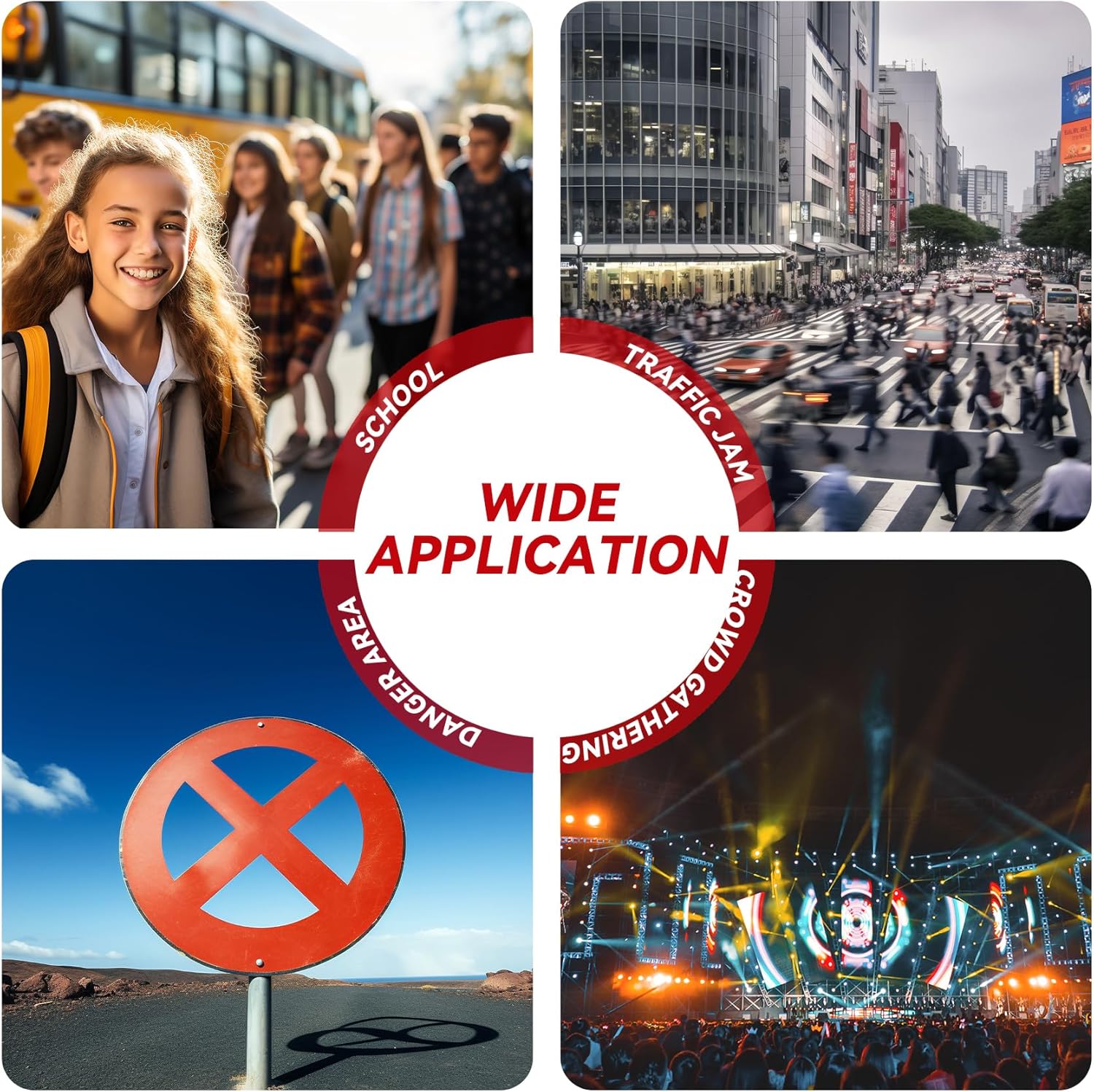 2 Pack Stop Slow Sign, 18” x 18” Handheld Stop Sign, Aluminum Crossing Guard Signs with Handle, Double Sided Reflective Signs, Waterproof, Weather Resistant(Red-Stop&Slow, 18 * 18IN)