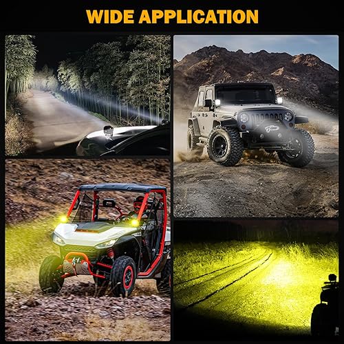Miniatura 6 de Auxbeam 3 pulgadas 84W LED Pods DRL & Turn Signal X-PRO Series 9600LM Spot Flood Combo Luces de zanja Offroad Foco de conducción ámbar niebla cubo