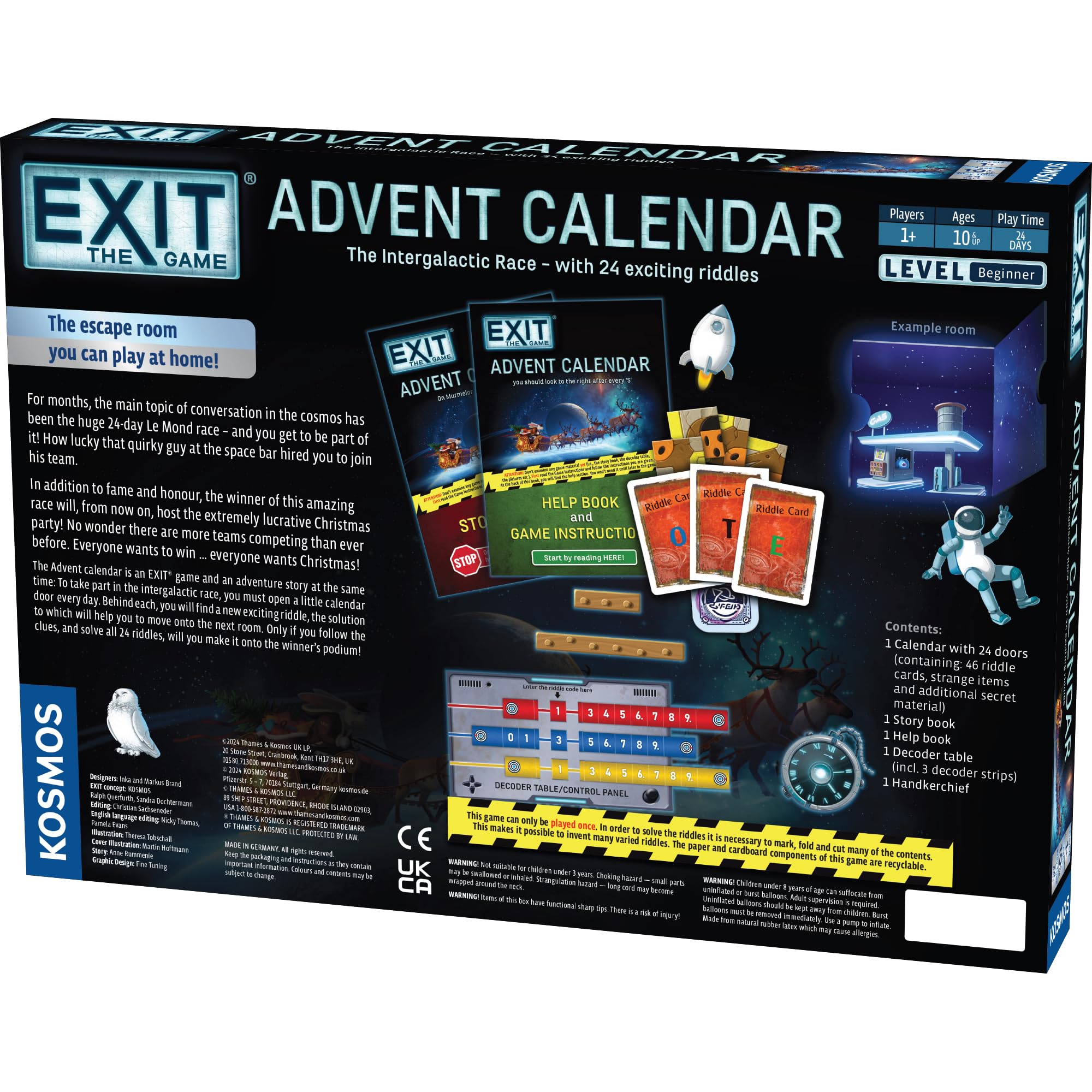 EXIT: The Game - Calendario dell'Avvento - La corsa intergalattica | Escape Room | 24 giorni di indovinelli | Traditon di Natale | Gioco spaziale
