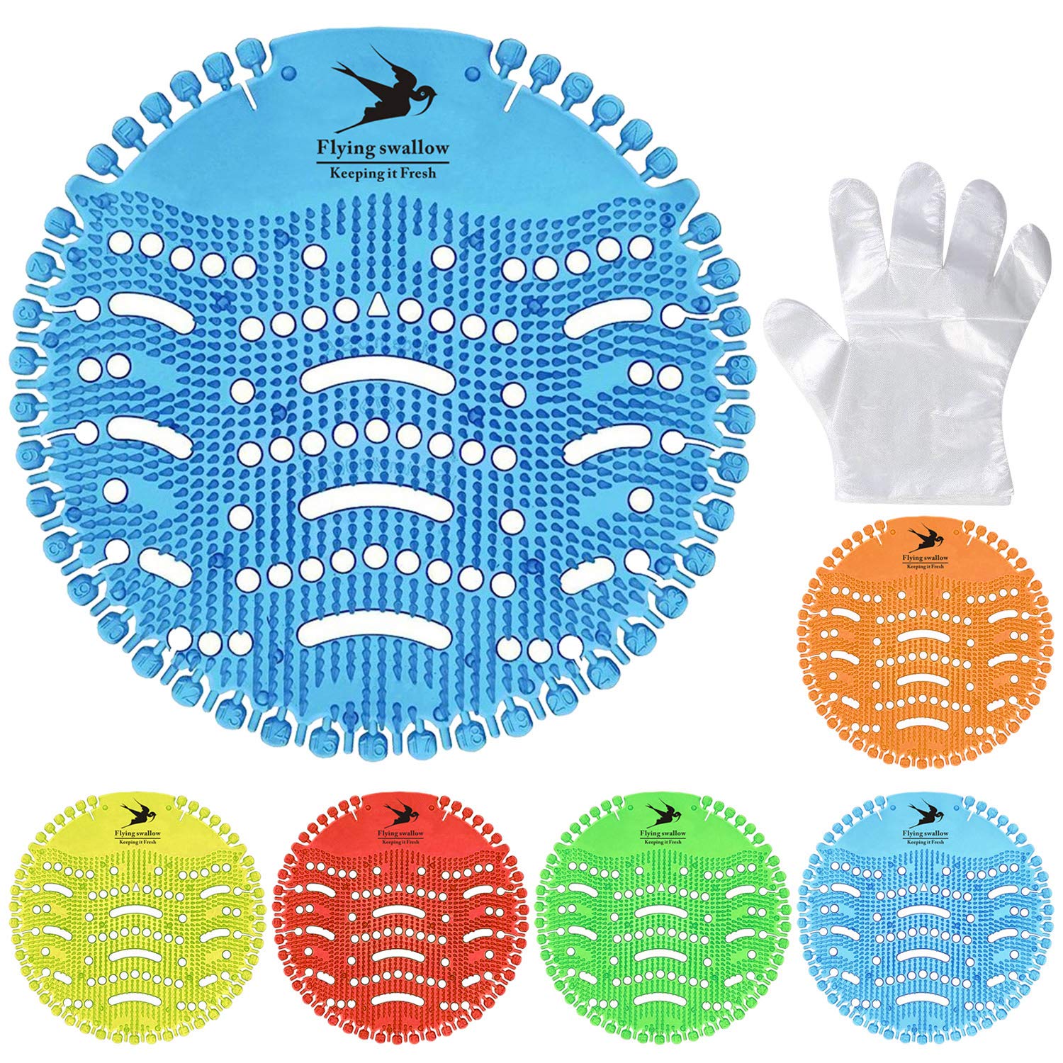 Urinal Screen, Splash Mats, Urinal Deodoriser, 10 Pack - Fits Most Top Urinal Brands & Waterless (Five flavors / 10 packs)