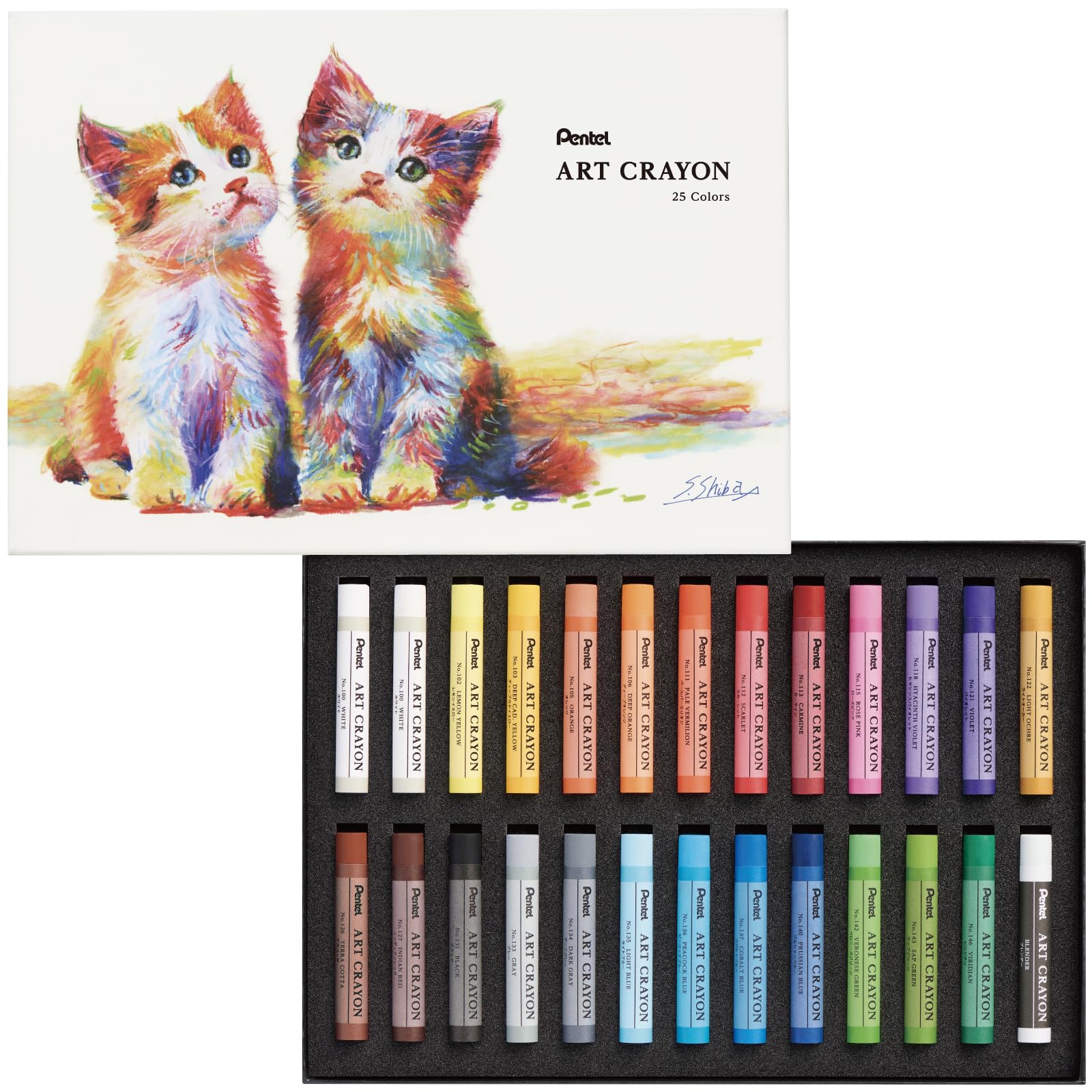 Amazon.co.jp: ぺんてる クレヨン アートクレヨン 25色セット 白2本