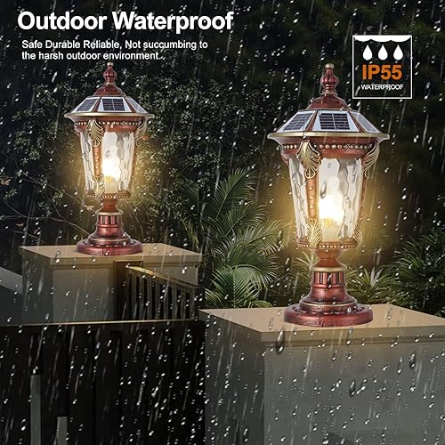 Miniatura 11 de SLAWA Luces de poste para exteriores, tapas de columna, lámparas modernas para exteriores, lámpara exterior moderna, lámpara de poste de aluminio