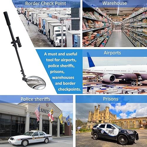 Miniatura 8 de El mejor espejo de inspección para debajo del vehículo espejo de seguridad con mango telescópico y ajuste de ángulo de espejo para control de