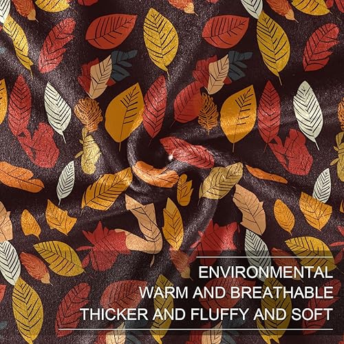 Miniatura 7 de Autumn Leaves Illustration Ultra-Soft Plush Blanket, Cozy All Season Use Throw Blanket Adults Kids Sofa Bedroom Travel Throws 60x90 Inches Bed