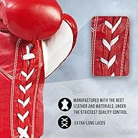 Vista 4 de CLETO REYES Guantes de boxeo de competición profesional para hombres y mujeres, cuero y crin de caballo, MMA, Kickboxing, Muay Thai, con cordones