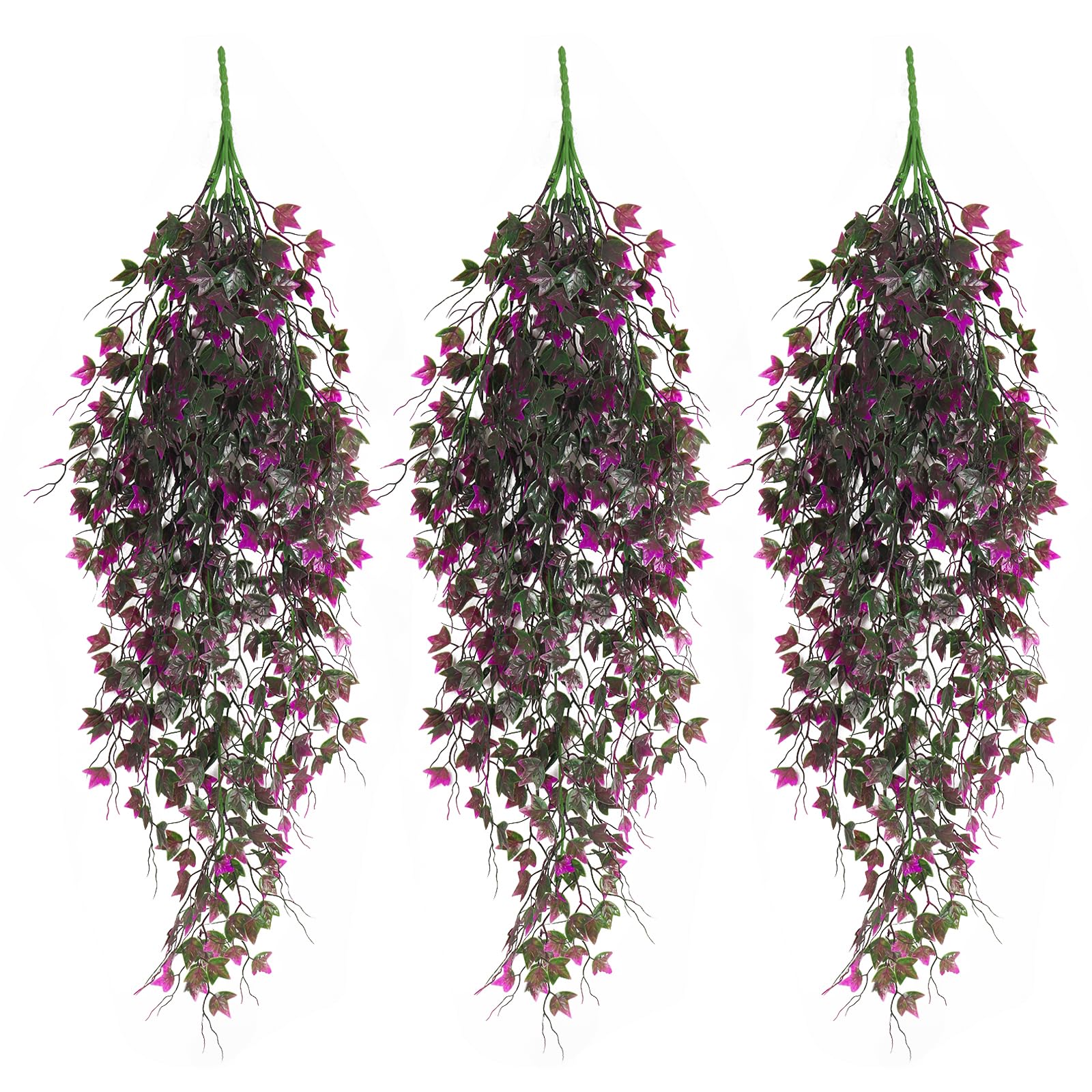 RECUTMS Artificial Hanging Plants Fake Ivy Plant Fuchsia Faux Hanging Vine