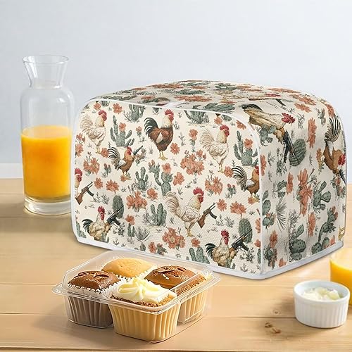 Vista 63 de UNICEU Funda acolchada para tostadora con patrón de café, se adapta a la mayoría de tostadoras estándar de 4 rebanadas patrón de café,Hojas de otoño