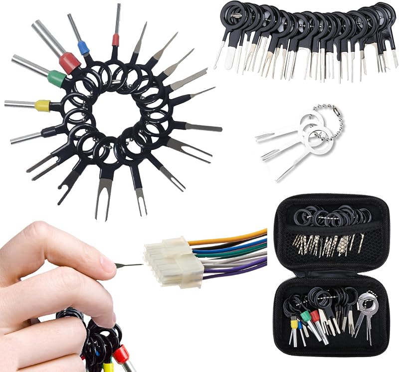41 PCS Terminal Removal Tool Kit, Depinning Tool Kit, Pin Removal Tool | Pin Extractor Removal Tool, Electrical Tools Wire Connector, Pin Release Terminal Ejector Kit for Automotive, Home Appliance