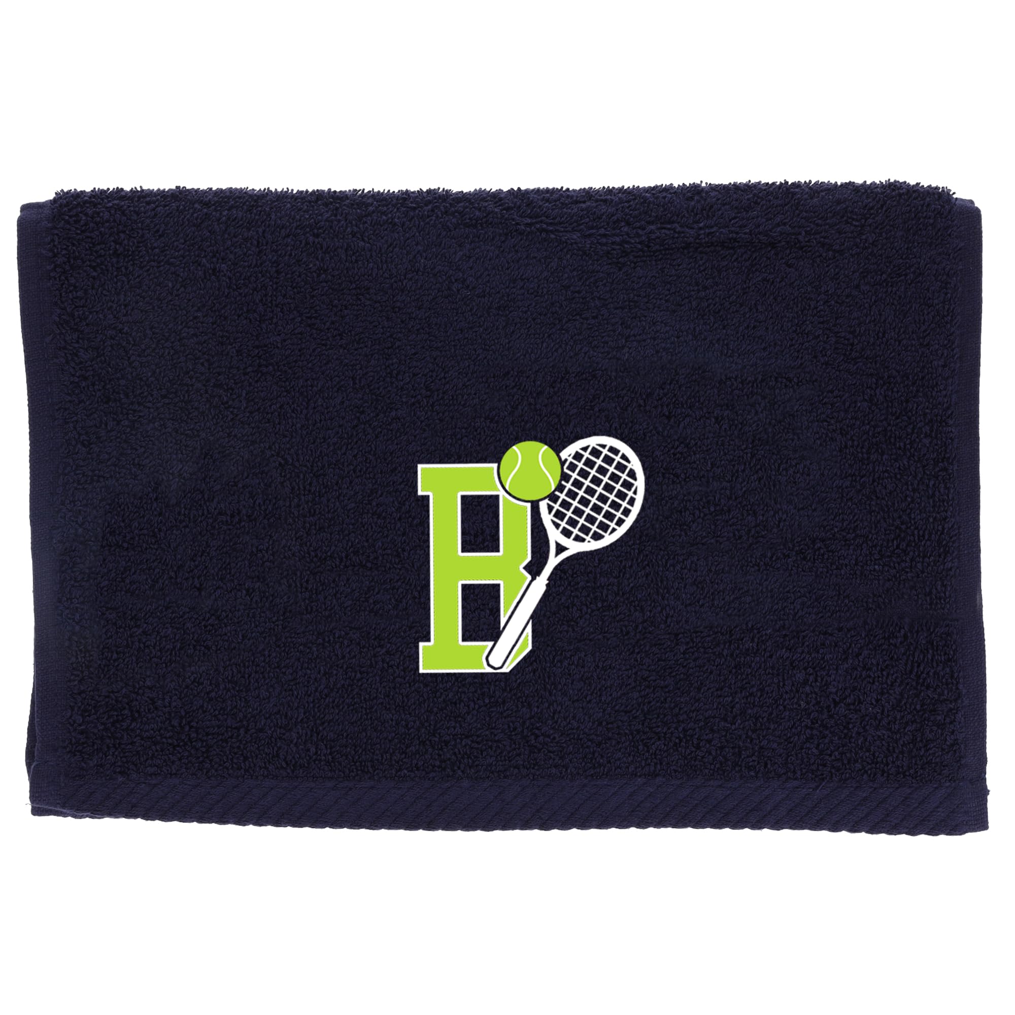 Always Looking Good Tennis Towel with Monogrammed Embroidery Initial Gift for Men & Women, Training Accessory Gift, Gym Towel Present for Tennis Players Birthday, Retirement, Christmas - Navy, B