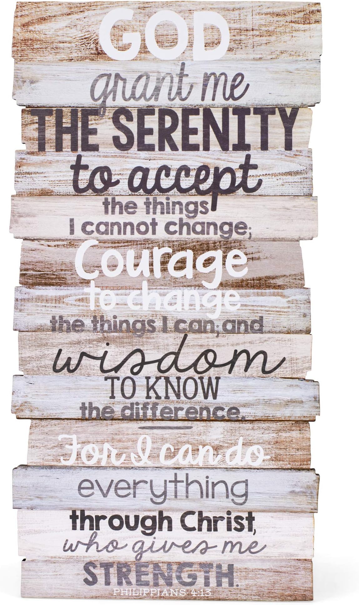 Lighthouse Christian Products Serenity Prayer Rustic Stacked Pallet 8.5 x 16.5 Wood Plaque