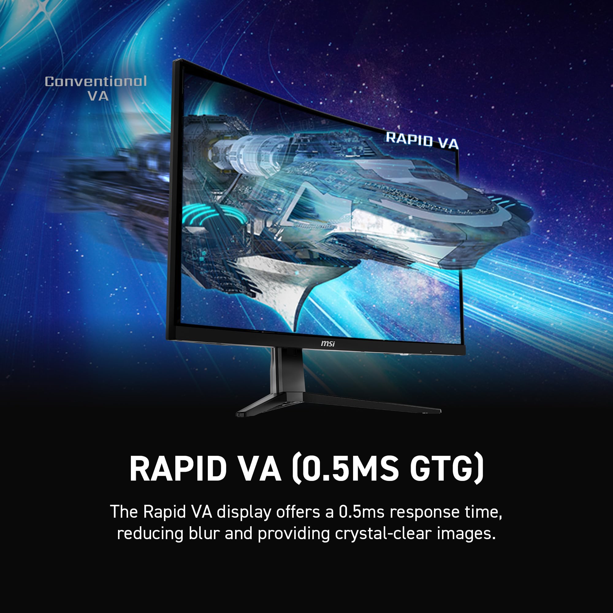MSI ゲーミングモニター 27インチ/WQHD/180Hz/0.5ms MSI 180Hz WQHD Rapid VA Curved 27-Inch Gaming Monitor : Amazon.co