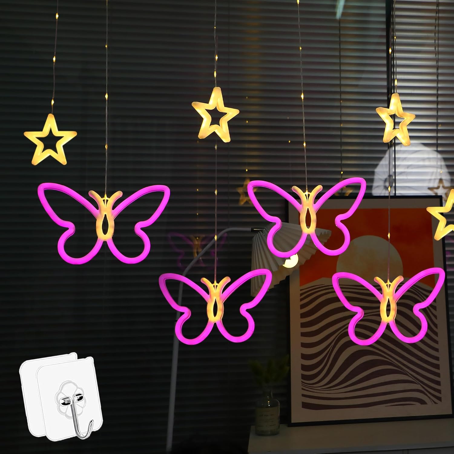 HB Harmony Brands Neon Light String Lights Butterfly and Star Lights