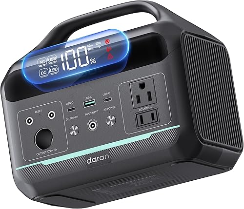 Estación de energía portátil, batería de reserva LiFePO4 de 192 Wh con 2 salidas de CA de 300 W (sobretensión de 600 W), salida de carga rápida