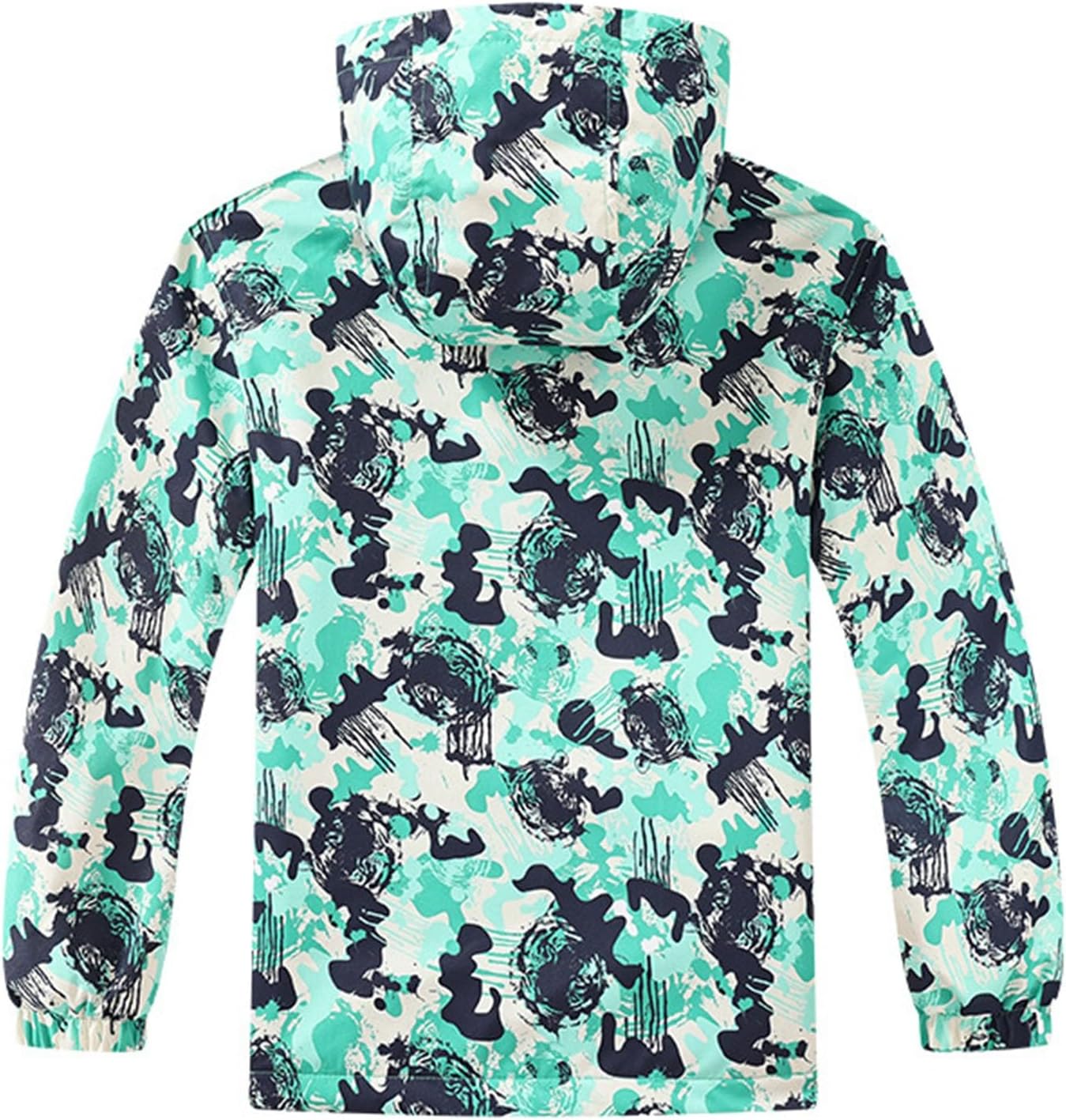Boys Girls Rain Jacket Zipper Sun Windbreaker Lightweight Hooded Raincoat