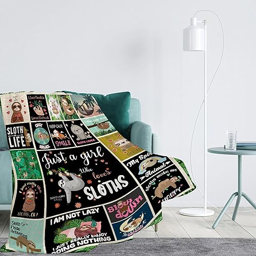 Miniatura 3 de Khumbhira Manta con texto en inglés Just A Girl Who Loves Slothsloths, regalos para niños y niñas, decoración kawaii de felpa, suave y ligera, de
