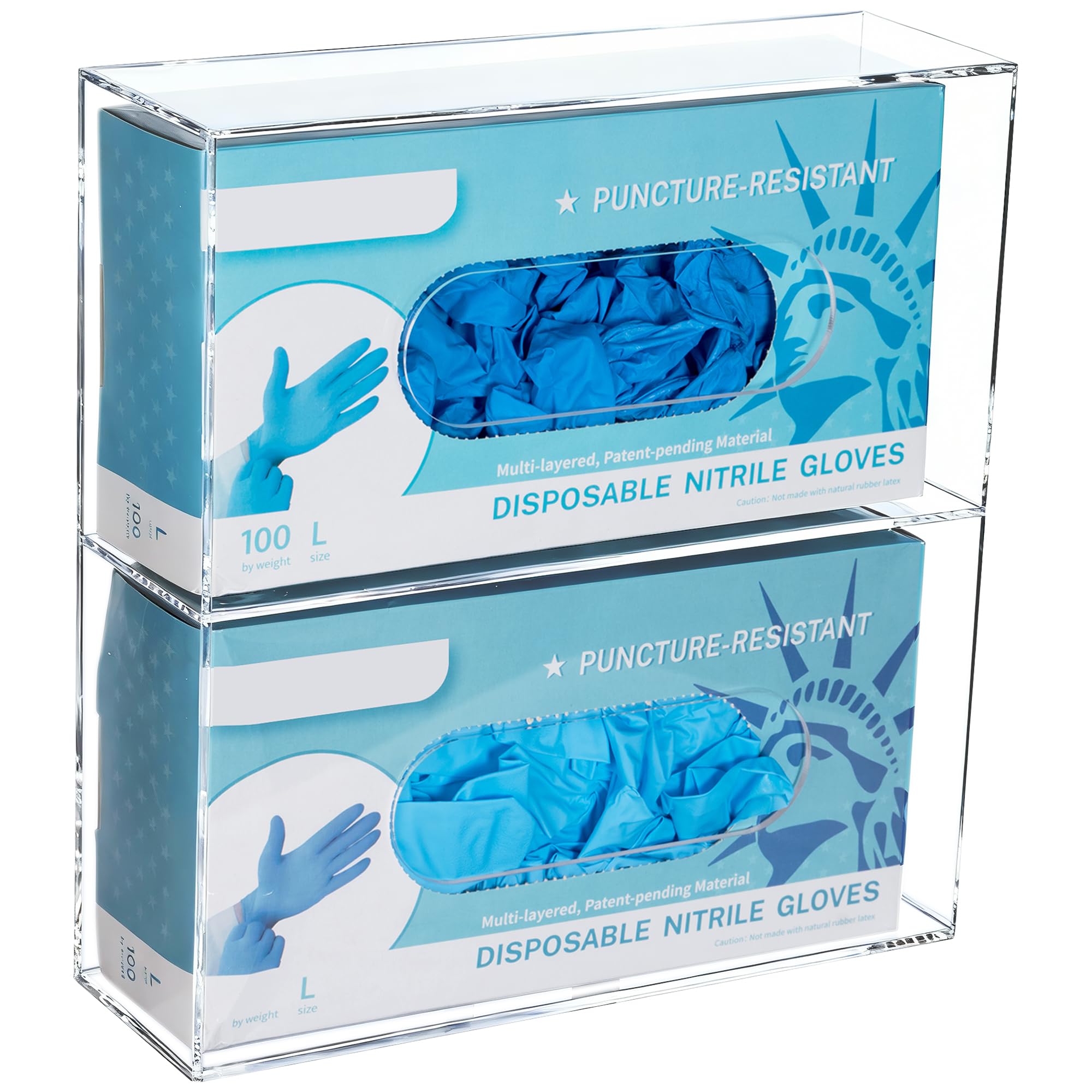 Inevibe Glove Box Holder Dispenser - Side Loaded Clear Acrylic - View #2
