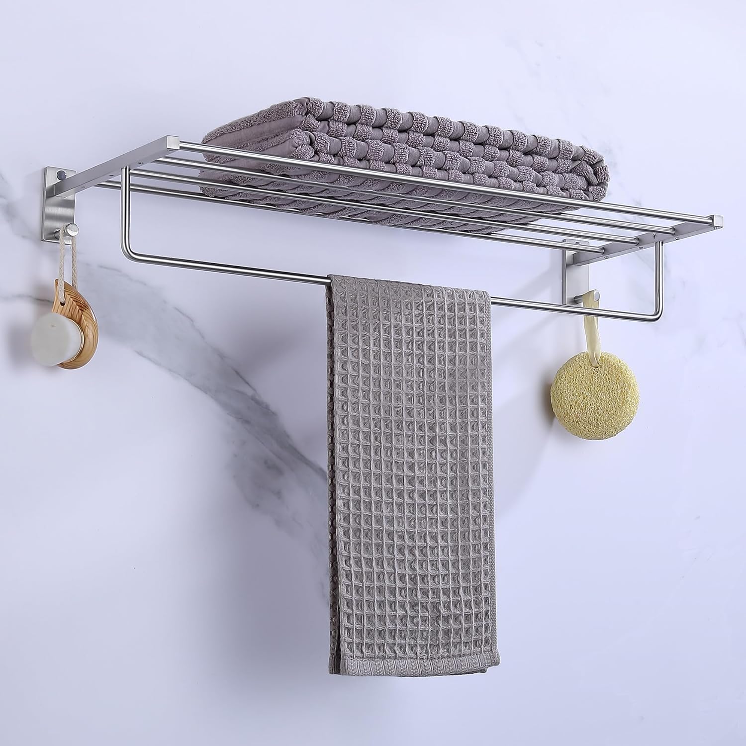 Amazon.com: RRAJJ 24in Heavy Duty Towel Rack for Bathroom,Solid ...