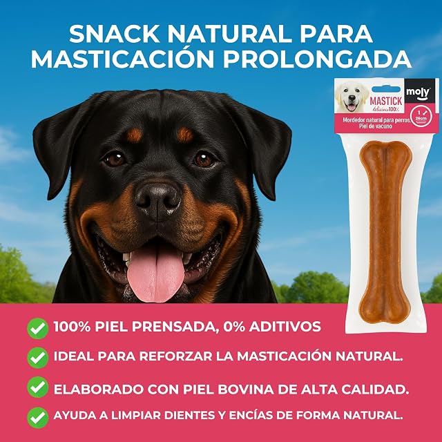 Foto 3 de 7 de Moly Hueso Prensado Natural para Perros de 26 cm