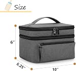BAFASO Breast Pump Bag with a Waterproof Pad, Gray | Compatible with Medela Pump in Style and Extra Parts, Double Layer Design with Detachable Dividers