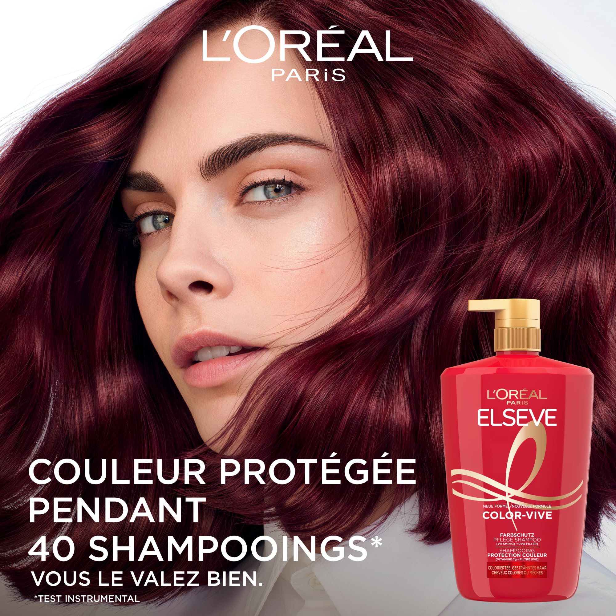 L'OREAL Paris Elseve Color Vive szampon ochronny do włosów farbowanych i z pasemkami z filtrem UV i ekstraktem z piwonii 1000 ml