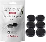 Setex Gecko Grip, Thumbstick Grip Covers, for PlayStation PS5, PS4, Xbox One, Switch Pro, Steam Deck, Anti-Slip Microstructured Analog Stick Thumb Grips, (1 Pair) Black, Grip Covers Only
