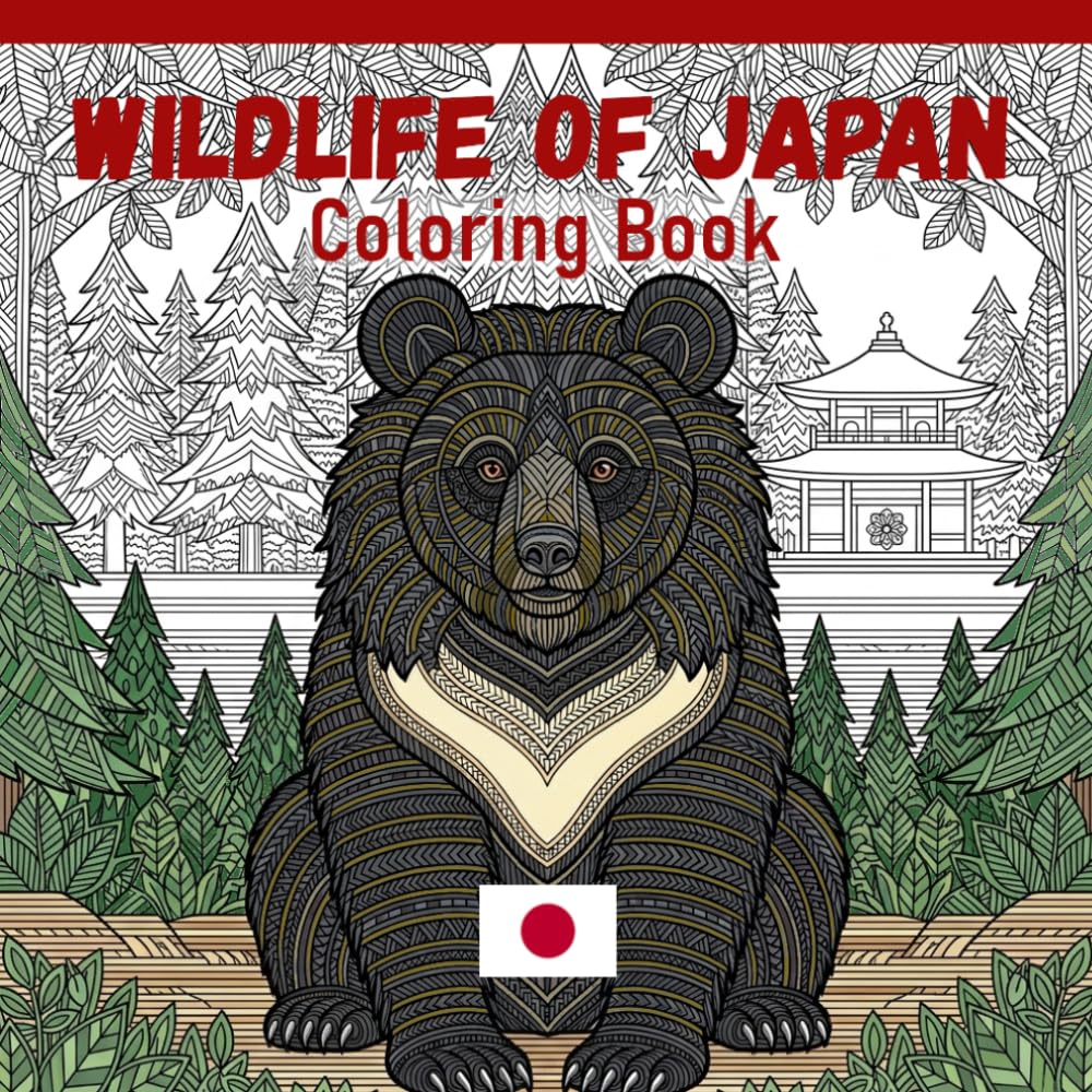 Wildlife of Japan Coloring Book for Adults: 40 Amazing Wild Animals in Kaleidoscope Style: Perfect for Calm Focus and Relaxation