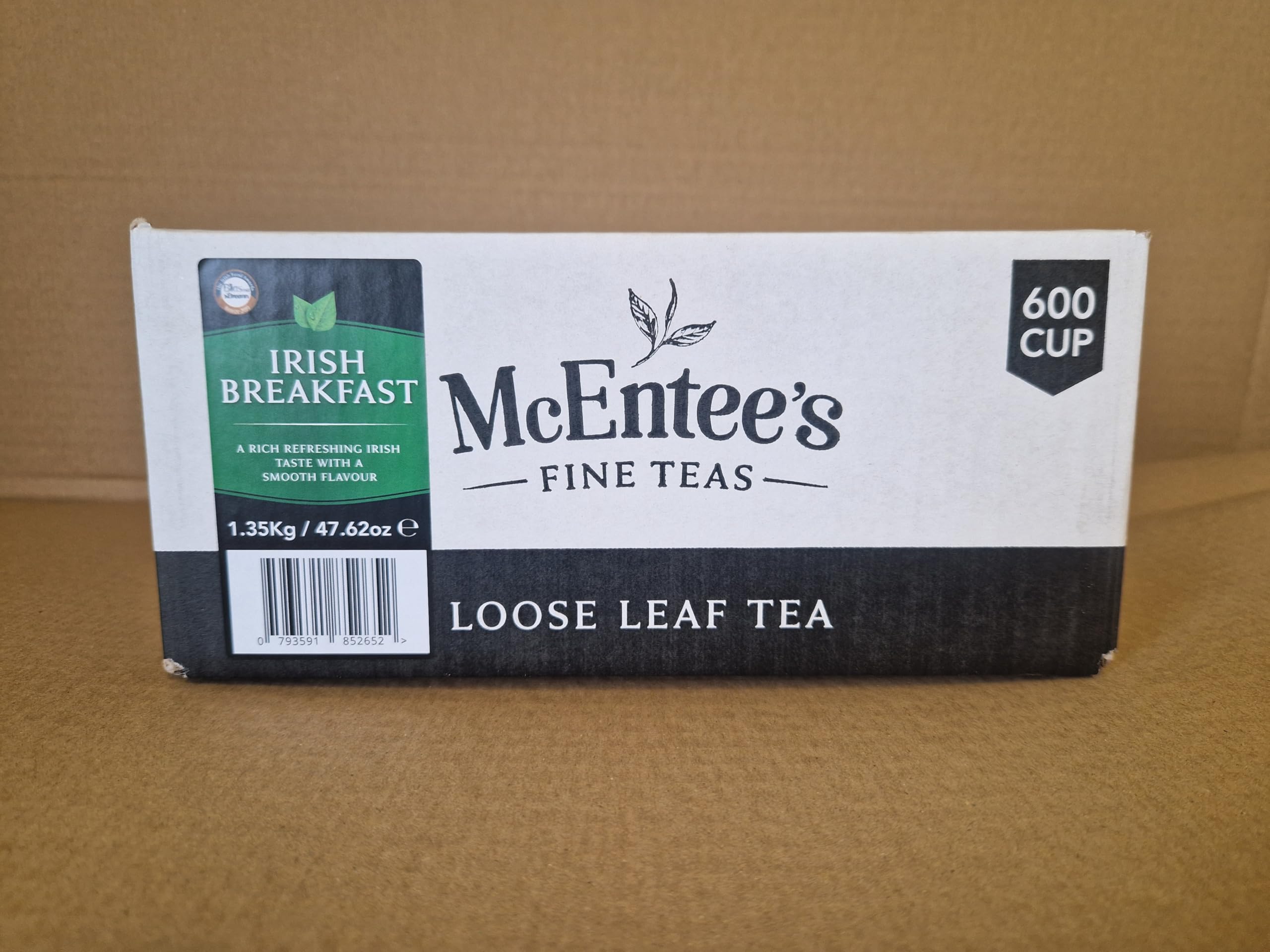 McEntee's Irish Breakfast Tea - Catering 1.35Kg - 600 Cup - VINCITORE PREMIATO E MISCELA IN IRLANDA. FORTE E AGRUMATA. Una miscela tradizionale irlandese di tè sfuso di Ceylon e Assam.