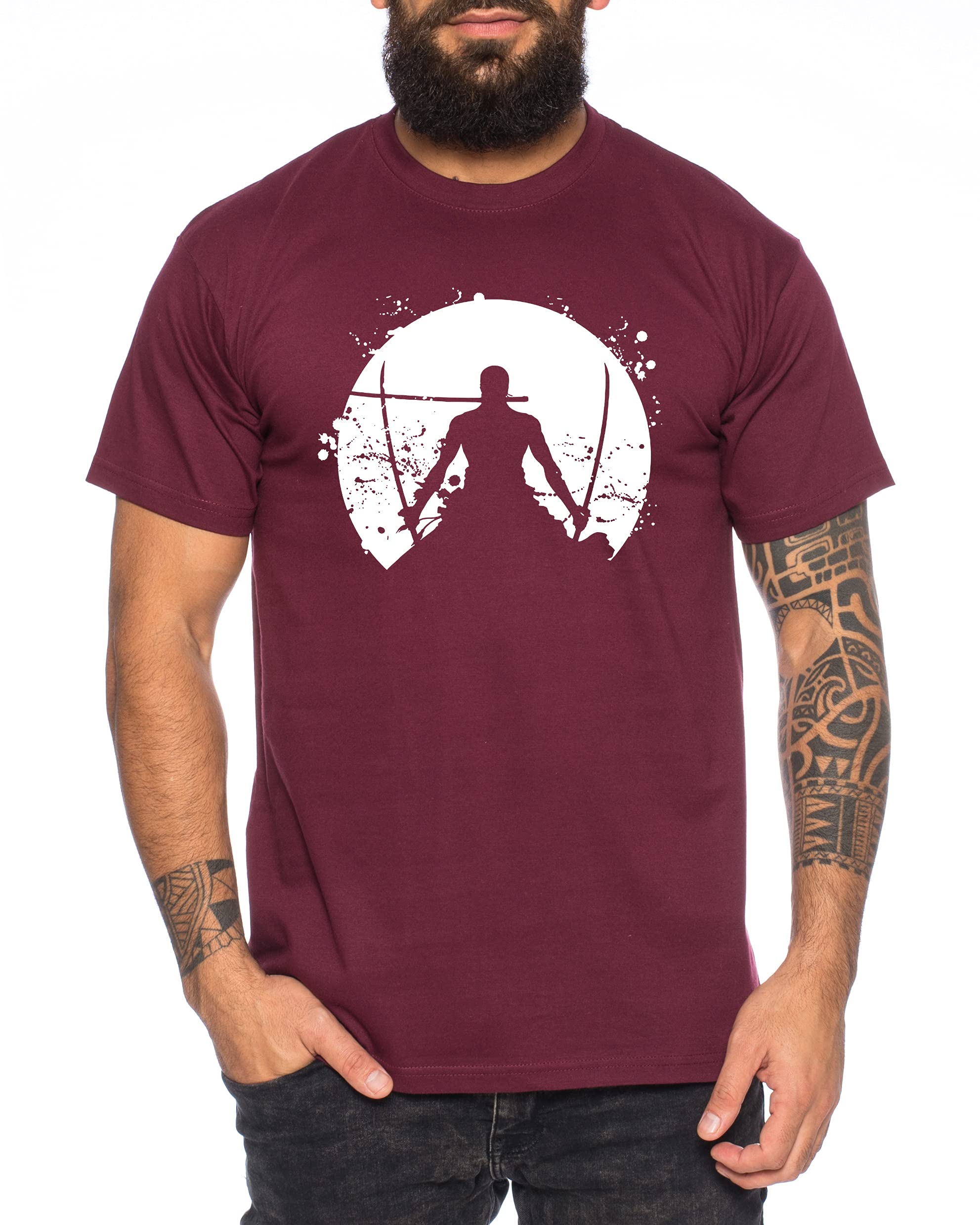 Tee Kiki Zoro Moon One Manga Maglietta Luffy da Uomo Anime Piece