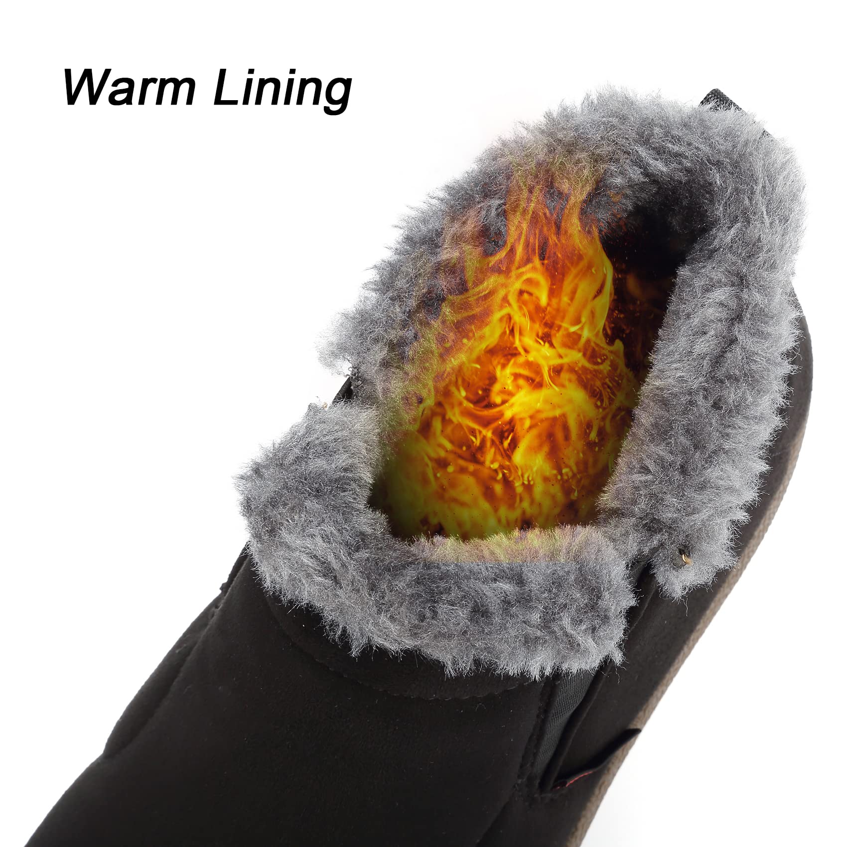 DimaiGlobal Stivali da Neve Uomo Stivaletti Foderato in Pelliccia Scarpe Comodo Caldo Invernali Antiscivolo Pantofole Interno ed Esterno