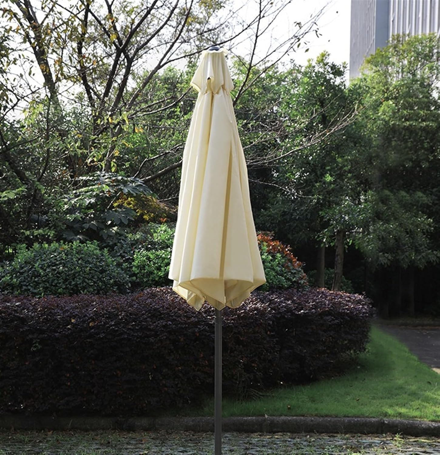 Outdoor Parasol Patio Umbrella Outdoor Market Table Umbrella for Swimming Pool Garden Porch Deck Lawn Patio Garden Umbrella(White)