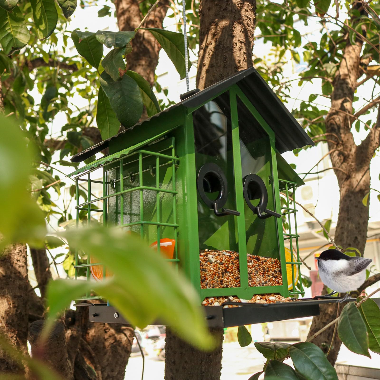Comederos para pájaros estables y Resistentes a la Intemperie, duraderos, comederos para pájaros Colgantes de Metal, Suministro para observación de Aves en Patio Trasero, Colgante para Exteriores