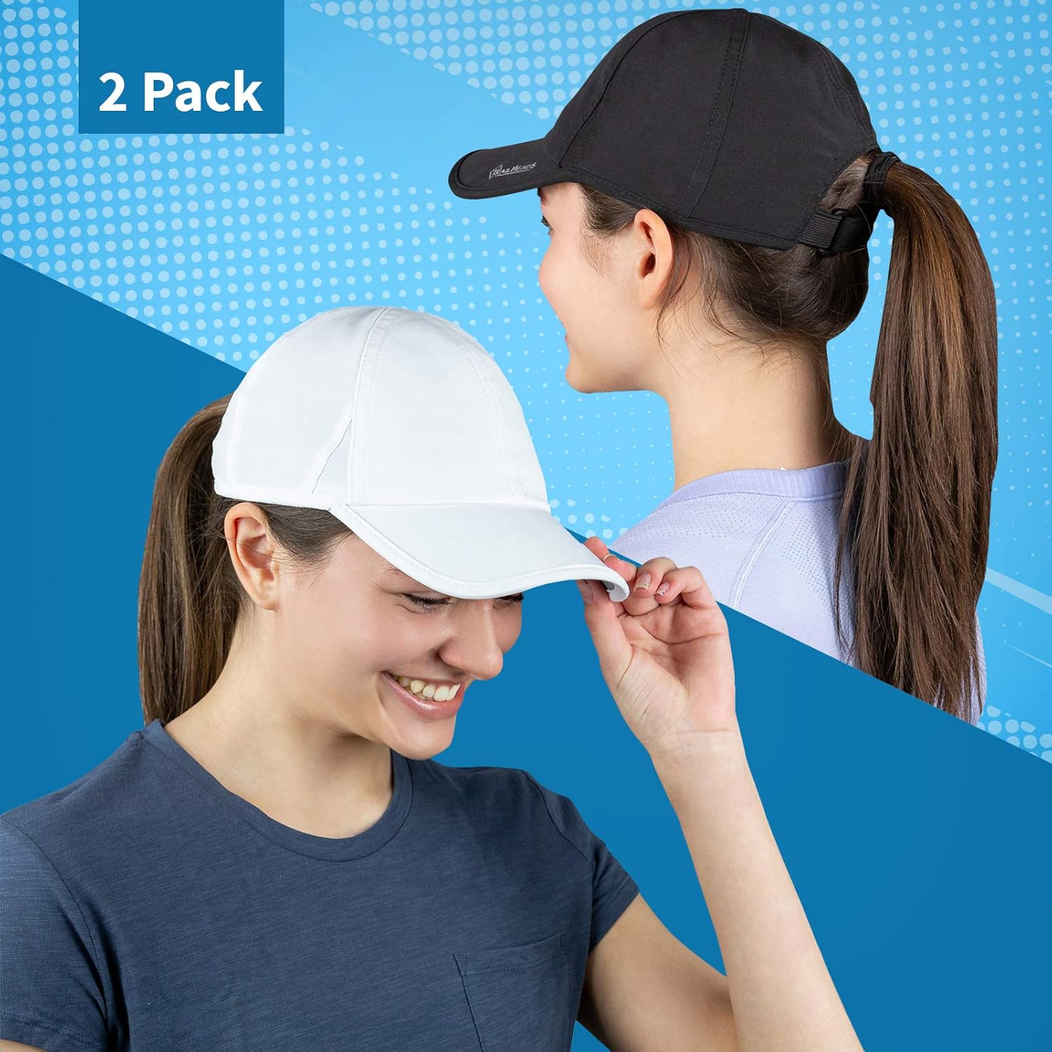 TrailHeads Women's Running Hat with UV Protection | UPF 50 Hats | Summer Hats for Women | Outdoor Hats (White): Clothing