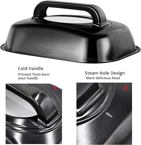 Miniatura 6 de 24 Quart Electric Roaster Oven with Self-Basting Lid, Stainless SteelTurkey Roaster Oven with Removable Pan and Rack, Adjustable Temperature Control