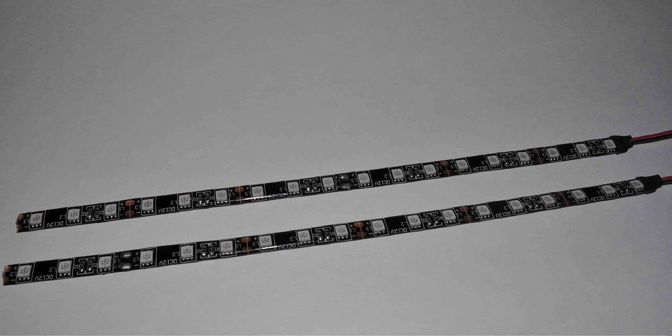 RadLites RED Flexible LED Strip, Super Bright 18 LED's Per Foot! 2 X 12 Flexible Waterproof Strip for Motorcycles, Super Wide 120 Deg View!