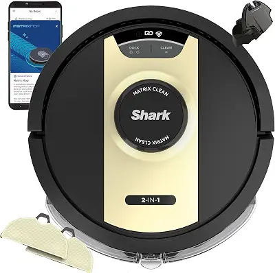 Shark Matrix Robot Vacuum & Mop, Black/Gold, RV2410WD