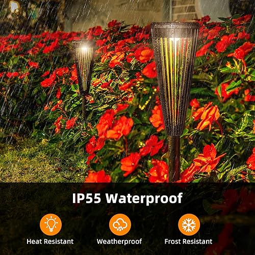 Miniatura 2 de SAMPHON Luces solares para camino, paquete de 6 luces solares LED para exteriores, impermeables, alimentadas por energía solar, iluminación de