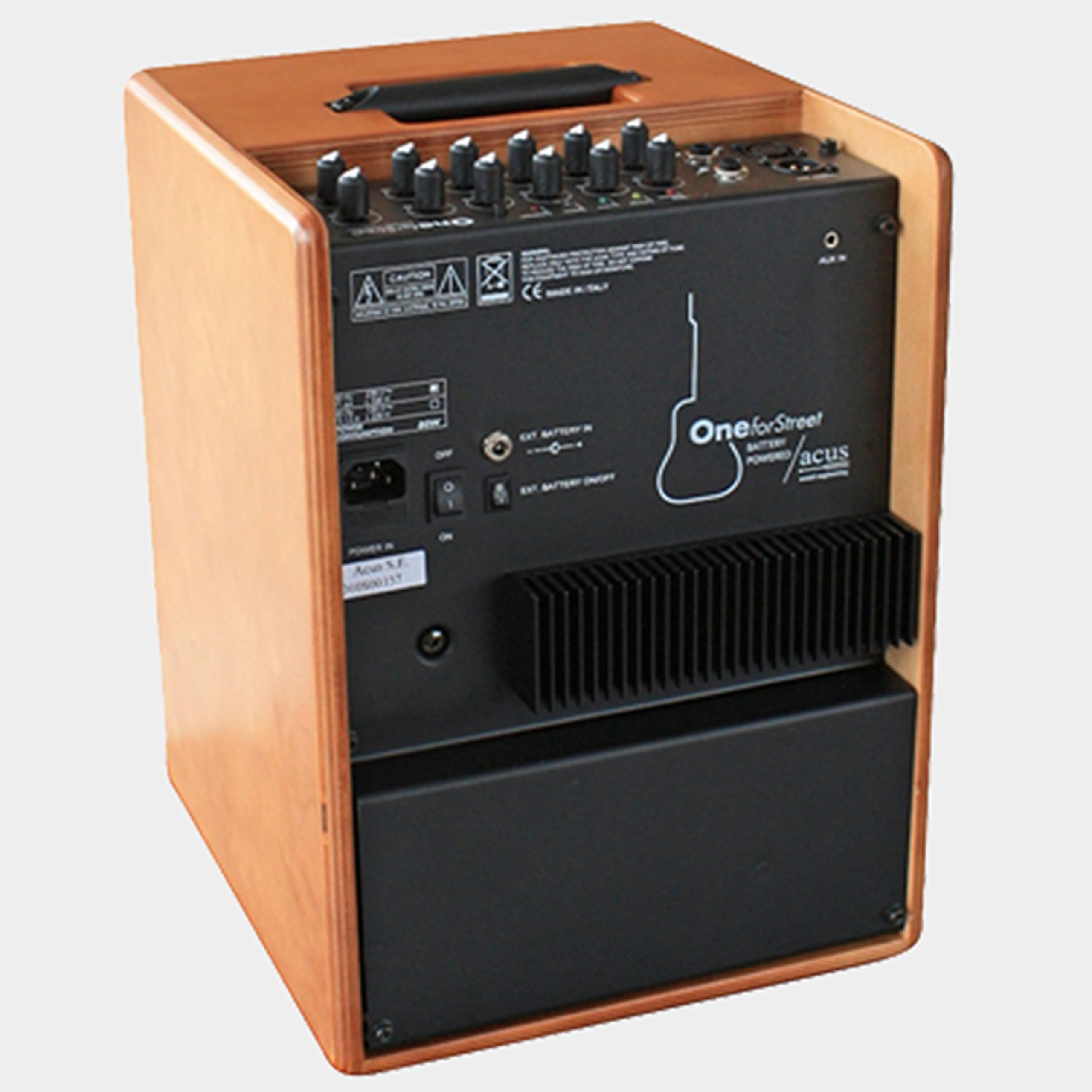 03000611 OneforStreet Amplificatore per chitarra acustica a batteria, in legno