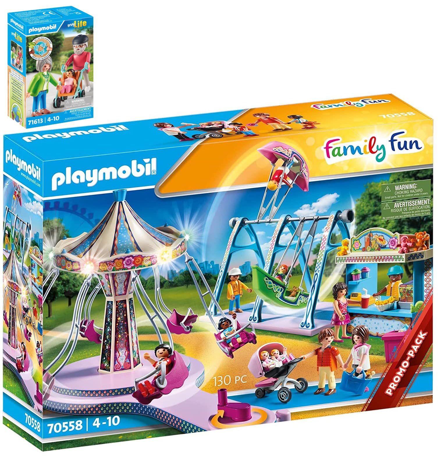 Amazon.com: Playmobil 70558 Large Amusement Park & P-71613 myLife
