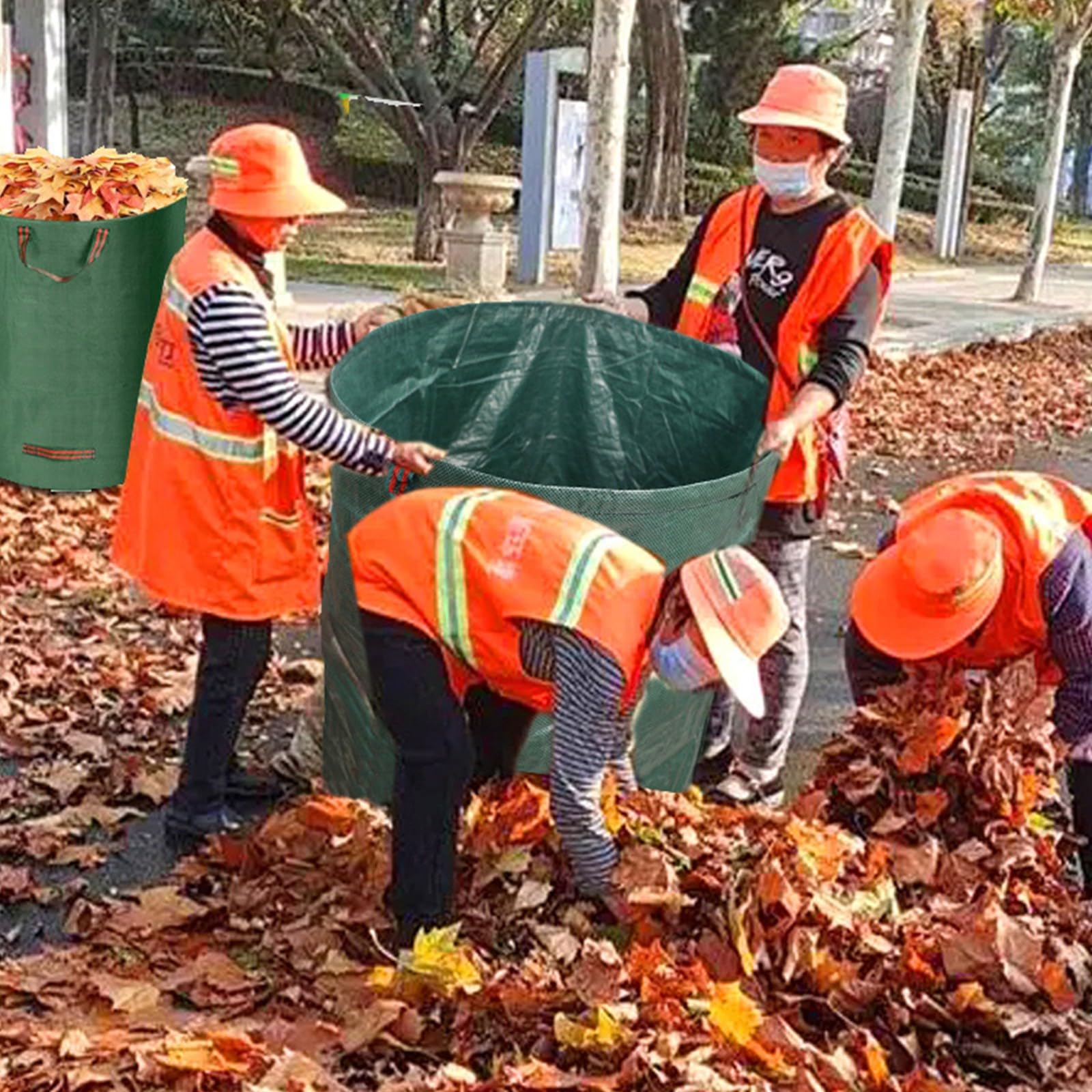 Sacco per la Raccolta delle Foglie da Giardino Ispessito, capacità 80 galloni e per la Pulizia Autunnale, Sacco per la Raccolta dei rifiuti del Giardino