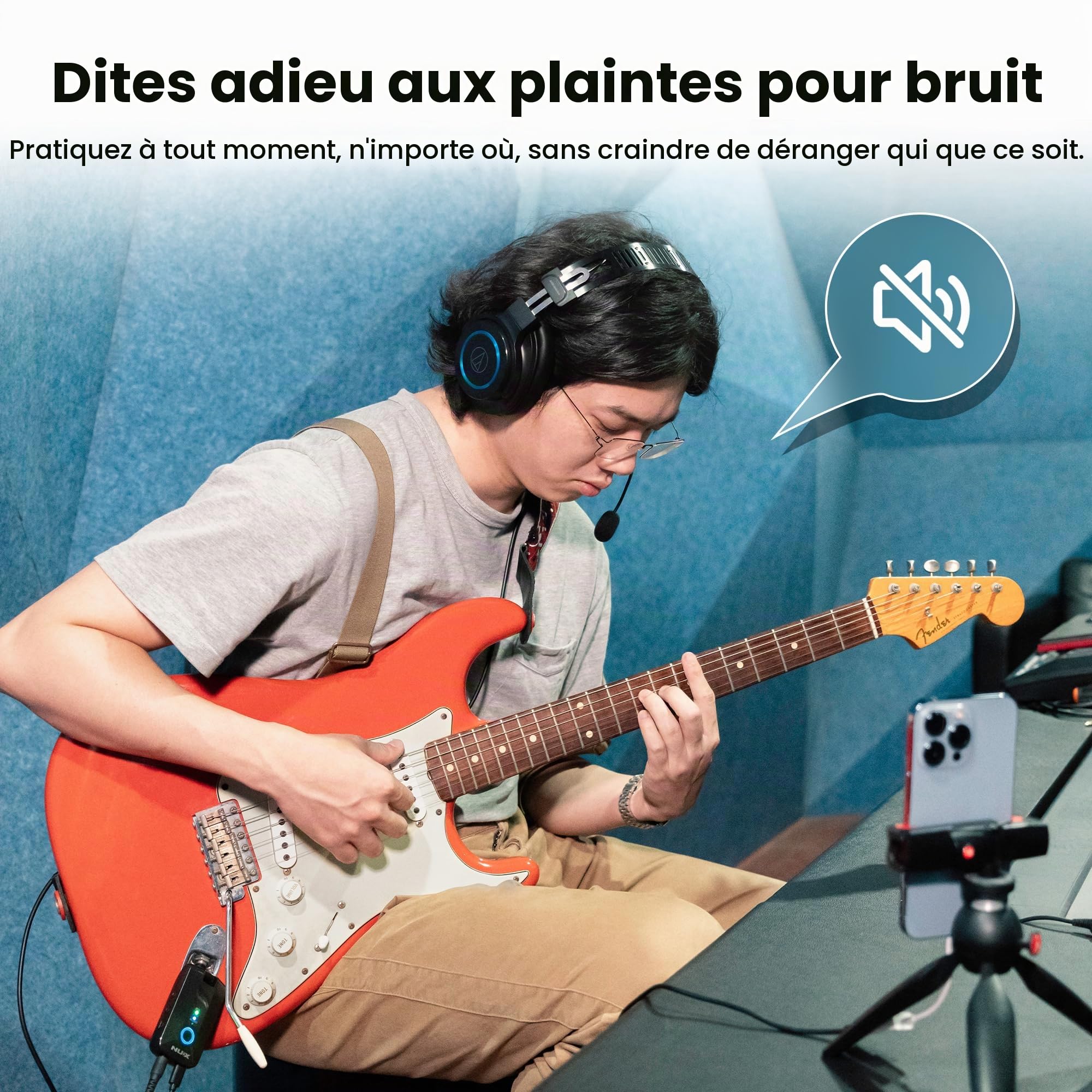 NUX MP-3 Mighty Plug Pro Amplificateur de casque de guitare avec effets et modèles IR/ampli