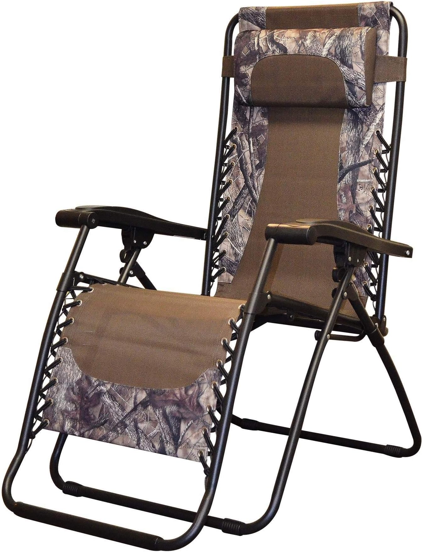 Caravan Canopy Infinity Zero Gravity Steel Frame Patio Deck Chair, Camouflage