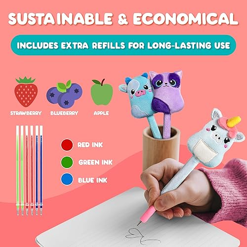 Miniatura 3 de BUNMO, Squishy Scribblers - Bolígrafos geniales, bonitos, Kawaii, esponjosos, para niños, niñas y adolescentes