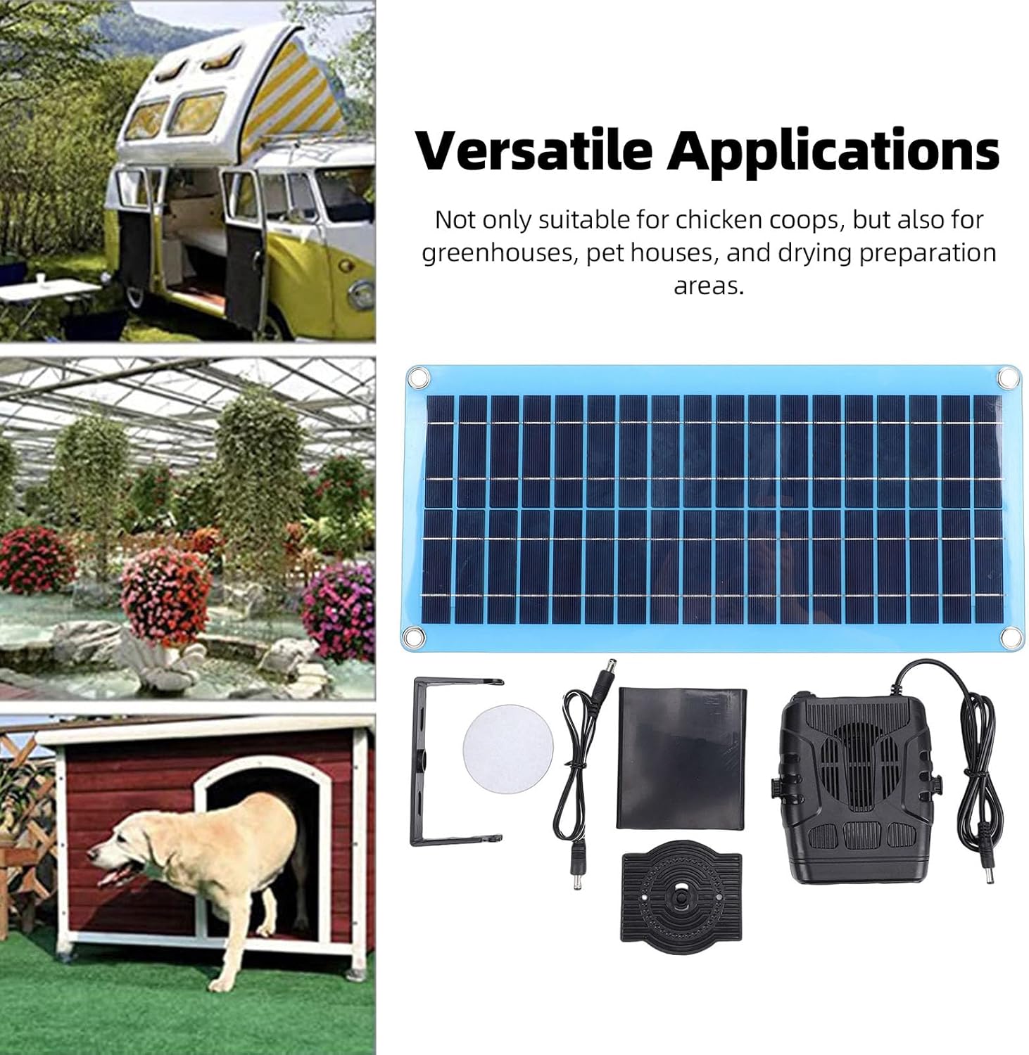 LiebeWH 30W Solar Powered Heater Portable Car Solar Heater for Chicken Coop with Overheat Protection for Drying Heating Pet House Warm Wind Gear