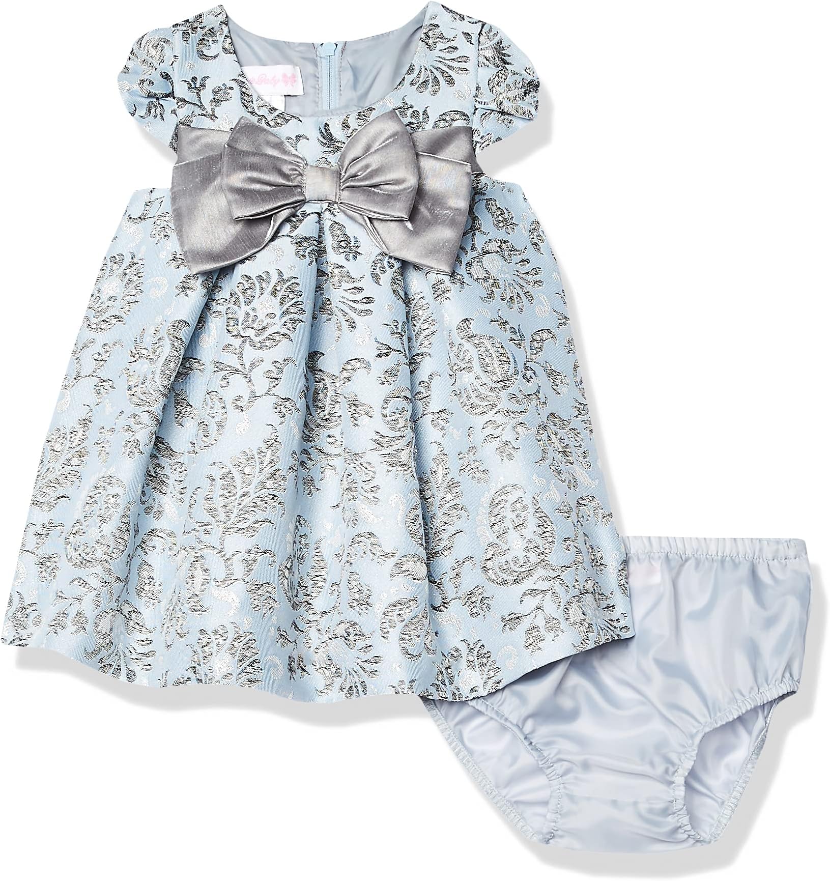 Bonnie JeanBaby Girls' Short Sleeve Jacquard Party Dress