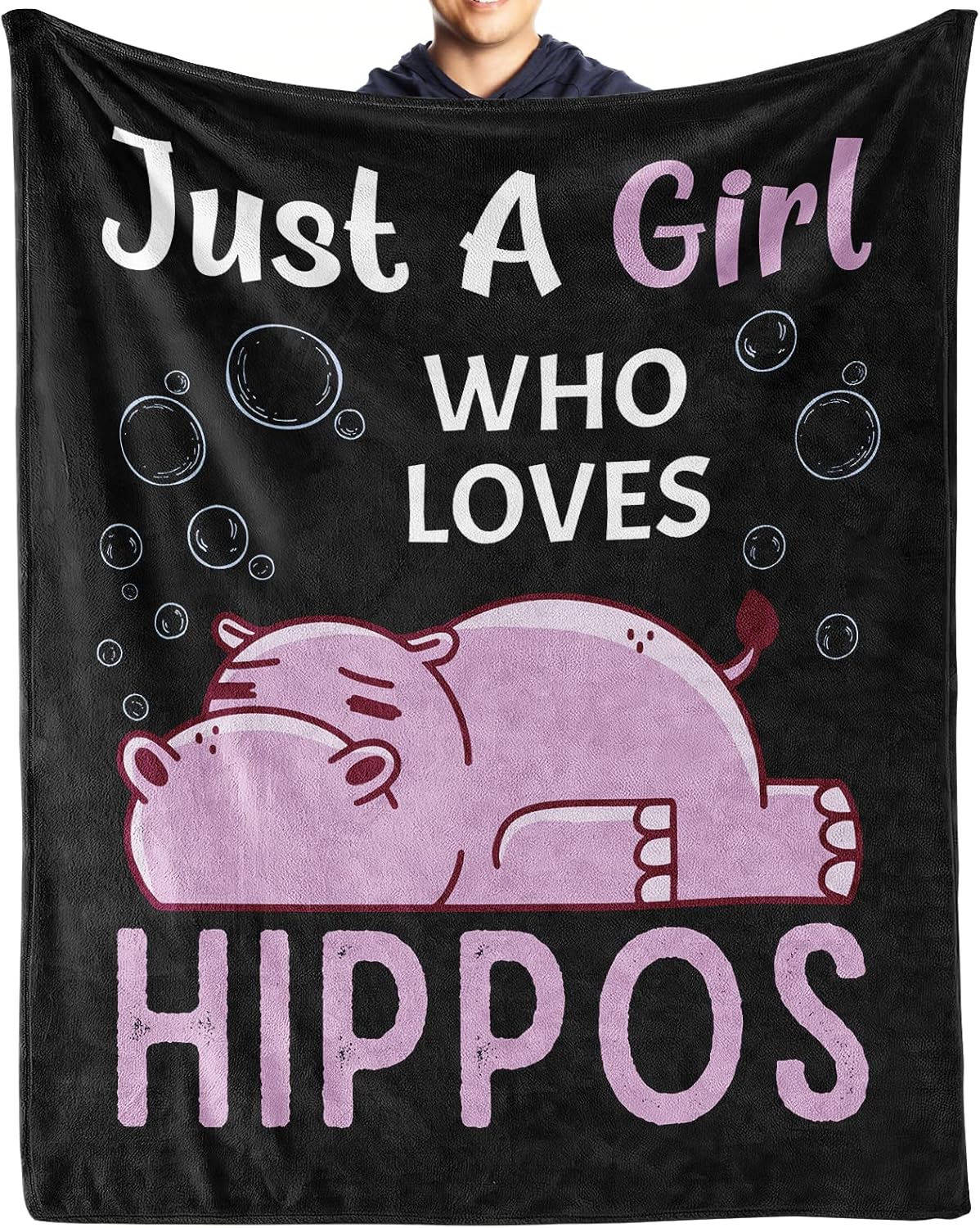Hippo Blanket Gifts, 40"x50" Hippo Throw Soft Flannel