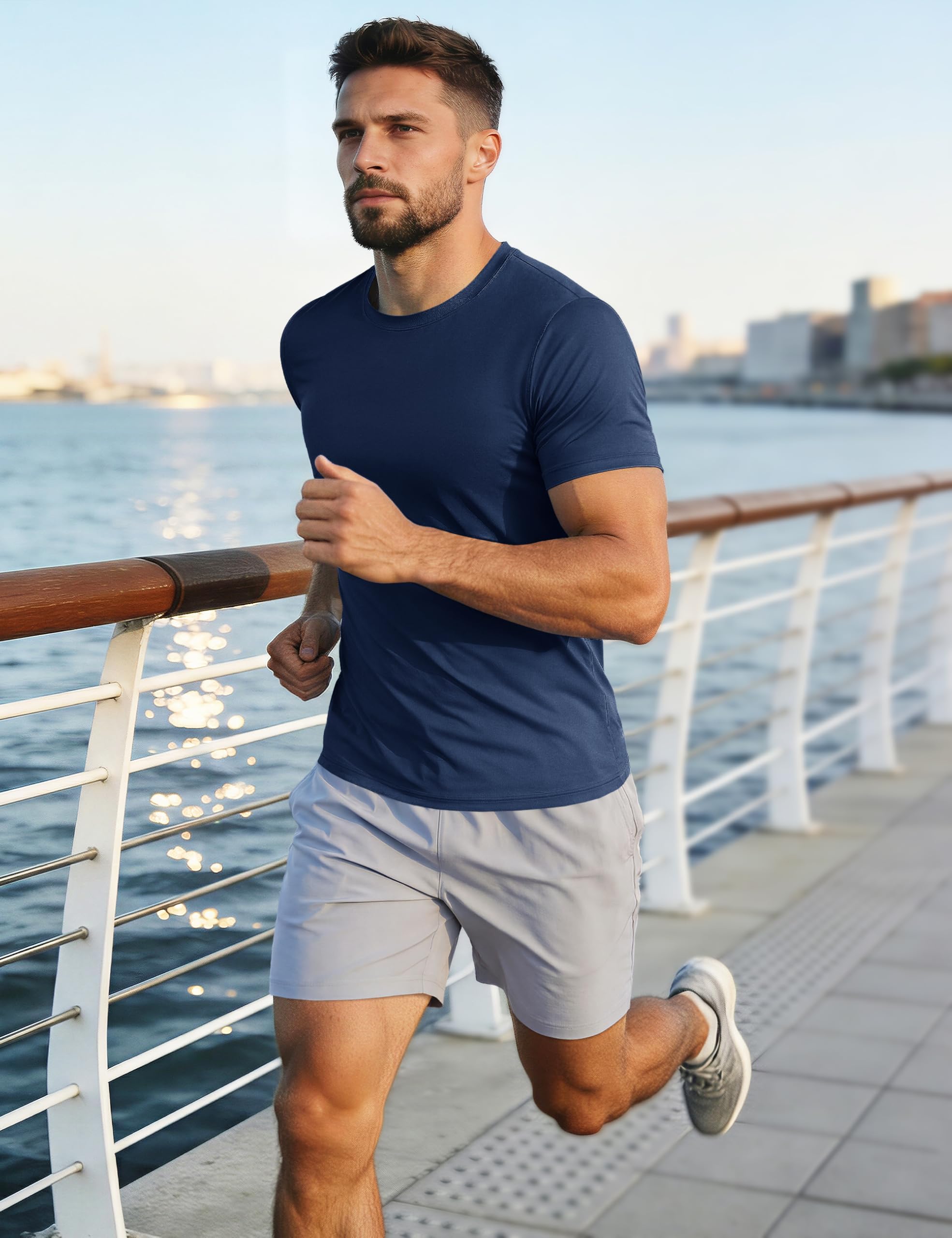 MAGCOMSEN T-Shirt Sportive da Uomo Protezione Solare Rashguard UPF 50+ Asciugatura Veloce Outdoor Surfing